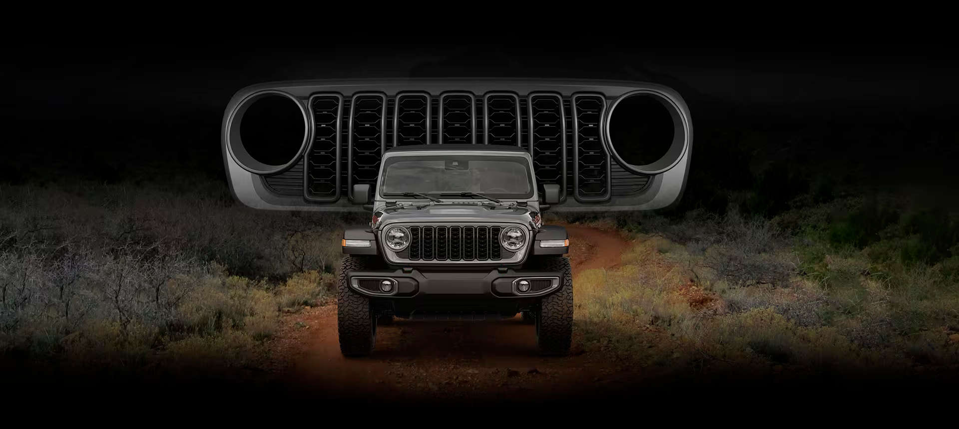 Jeep Wrangler, вигляд спереду, радіаторна решітка