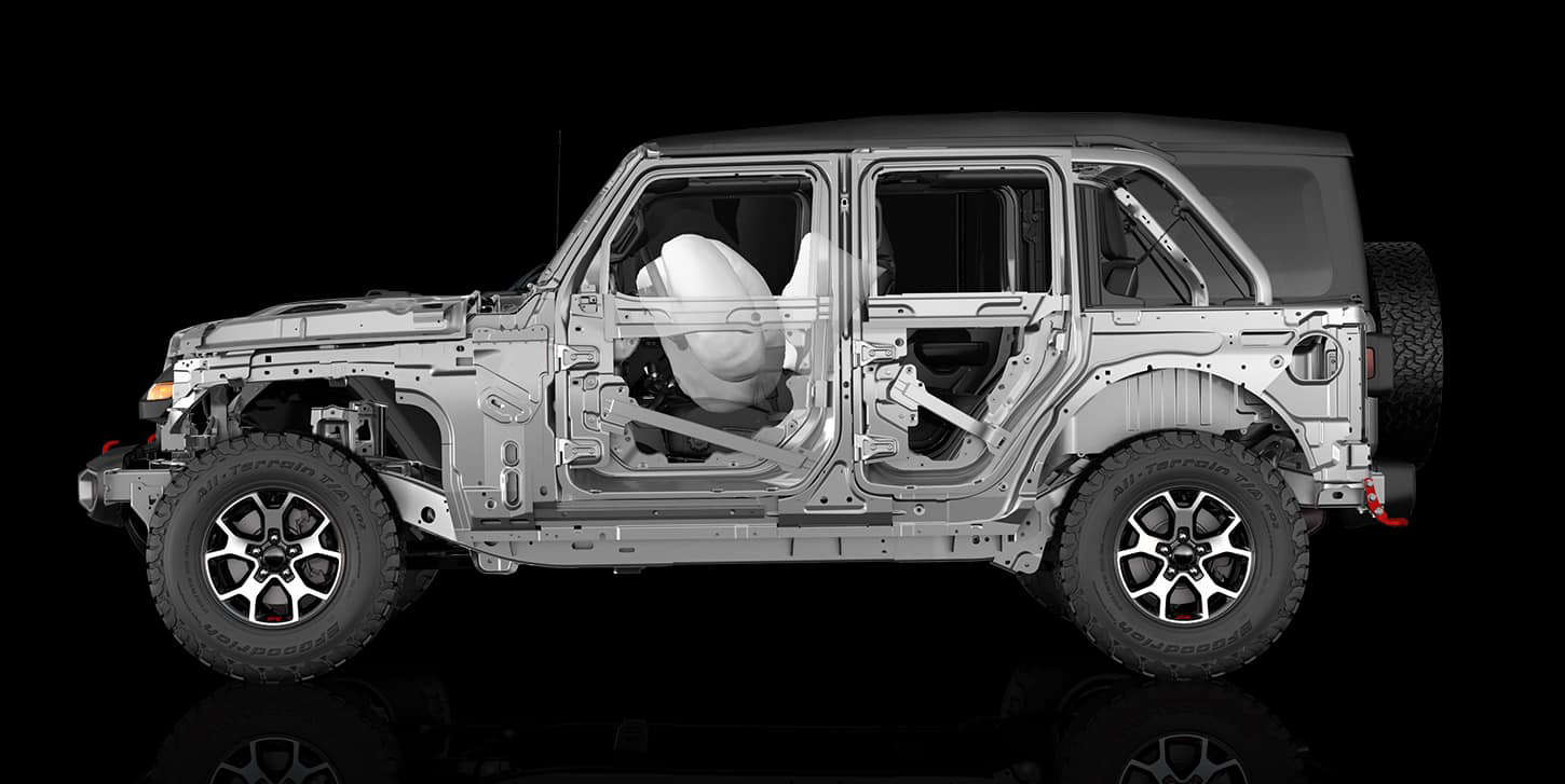 Jeep Wrangler, вигляд з лівого боку на каркас