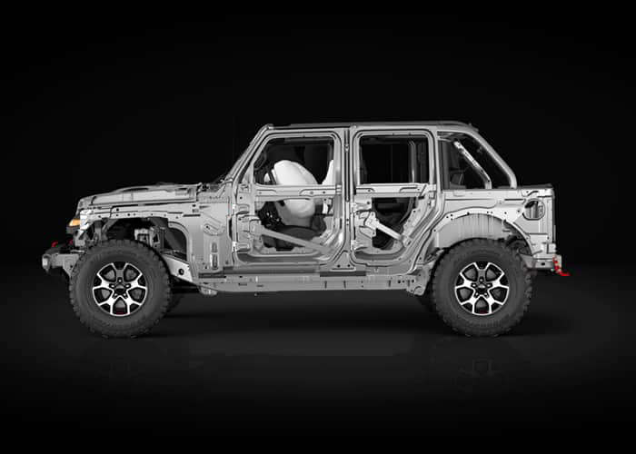Jeep Wrangler, вигляд з лівого боку на каркас